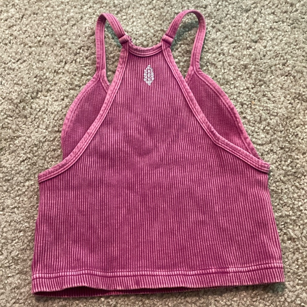 Free people Pink Ribbed Crop Top - Picture 4 of 4